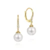 Online Gabriel & Co. 14K Yellow Gold Pearl and Diamond Leverback Earrings