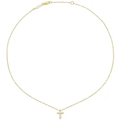 Online Gabriel & Co. 14K Yellow Gold Pearl Cross Pendant Necklace
