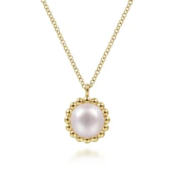 Sale Gabriel & Co. 14K Yellow Gold Pearl Pendant Necklace-Bujukan
