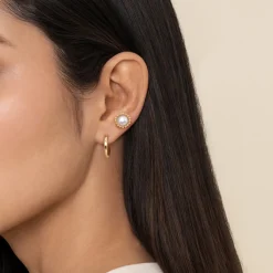 Sale Gabriel & Co. 14K Yellow Gold Pearl Single Flatback Stud Earring
