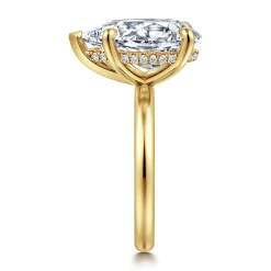 Clearance Gabriel & Co. 14K Yellow Gold Pear Shape Diamond Engagement Ring