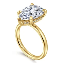 Clearance Gabriel & Co. 14K Yellow Gold Pear Shape Diamond Engagement Ring