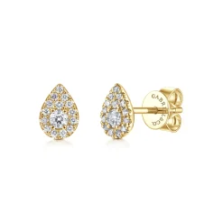 Discount Gabriel & Co. 14K Yellow Gold Pear Shape Diamond Stud Earrings