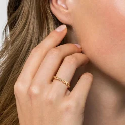 Best Gabriel & Co. 14K Yellow Gold Pear Shape Stackable Ring