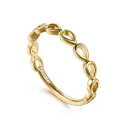 Best Gabriel & Co. 14K Yellow Gold Pear Shape Stackable Ring
