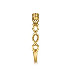 Best Gabriel & Co. 14K Yellow Gold Pear Shape Stackable Ring