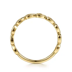 Best Gabriel & Co. 14K Yellow Gold Pear Shape Stackable Ring