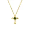 Online Gabriel & Co. 14K Yellow Gold Peridot Cross Pendant Necklace