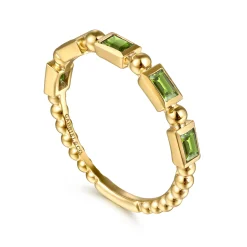 Hot Gabriel & Co. 14K Yellow Gold Peridot Geometric Stackable Ring