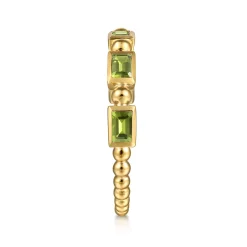 Hot Gabriel & Co. 14K Yellow Gold Peridot Geometric Stackable Ring
