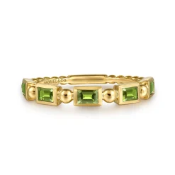 Hot Gabriel & Co. 14K Yellow Gold Peridot Geometric Stackable Ring