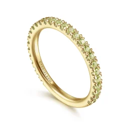Discount Gabriel & Co. 14K Yellow Gold Peridot Stackable Ring