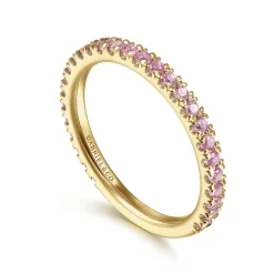 Outlet Gabriel & Co. 14k Yellow Gold Pink Sapphire Stackable Ring