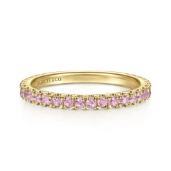 Outlet Gabriel & Co. 14k Yellow Gold Pink Sapphire Stackable Ring