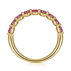 Best Gabriel & Co. 14K Yellow Gold Pink Tourmaline Stackable Ring