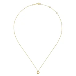 Best Gabriel & Co. 14K Yellow Gold Plain and Bujukan Beaded Interlocking Circles Pendant Necklace
