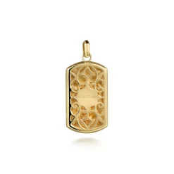 Clearance Gabriel & Co. 14K Yellow Gold Plain Dog Tag Mens Pendant