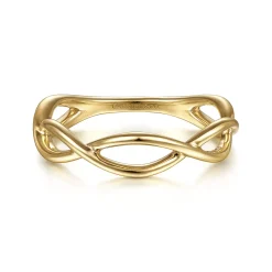 Discount Gabriel & Co. 14K Yellow Gold Plain Twisted Stackable Ring