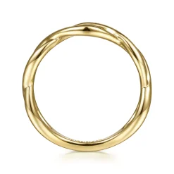 Discount Gabriel & Co. 14K Yellow Gold Plain Twisted Stackable Ring