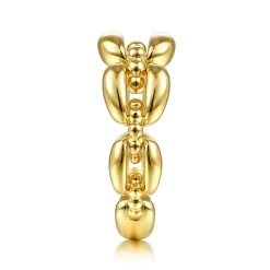 Discount Gabriel & Co. 14K Yellow Gold Polished Chain Link Ring with Bujukan Bead Connector