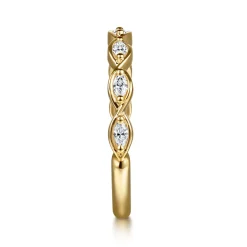 Outlet Gabriel & Co. 14K Yellow Gold Prong Marquise Diamond Anniversary Band - 0.23 ct