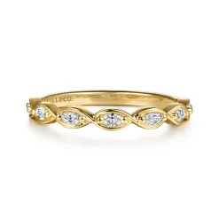 Outlet Gabriel & Co. 14K Yellow Gold Prong Marquise Diamond Anniversary Band - 0.23 ct