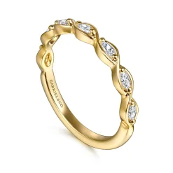 Outlet Gabriel & Co. 14K Yellow Gold Prong Marquise Diamond Anniversary Band - 0.23 ct