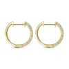 Outlet Gabriel & Co. 14K Yellow Gold Prong Set 15mm Round Classic Diamond Hoop Earrings