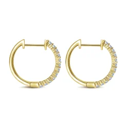 Outlet Gabriel & Co. 14K Yellow Gold Prong Set 15mm Round Classic Diamond Hoop Earrings