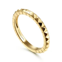 Clearance Gabriel & Co. 14K Yellow Gold Pyramid Stackable Band