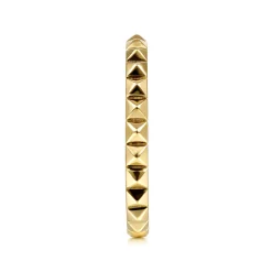 Clearance Gabriel & Co. 14K Yellow Gold Pyramid Stackable Band