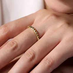 Clearance Gabriel & Co. 14K Yellow Gold Pyramid Stackable Band