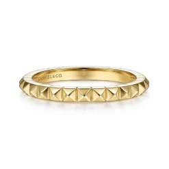Clearance Gabriel & Co. 14K Yellow Gold Pyramid Stackable Band