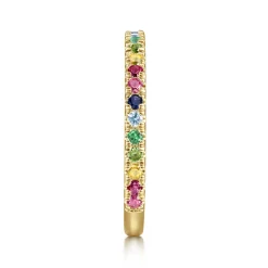 Hot Gabriel & Co. 14K Yellow Gold Rainbow Color Stone Stackable Ring