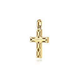 Outlet Gabriel & Co. 14K Yellow Gold Rectangular Station Cross Pendant