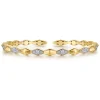 Hot Gabriel & Co. 14K Yellow Gold Rhombus Diamond Hard Cuff Bangle Bracelet