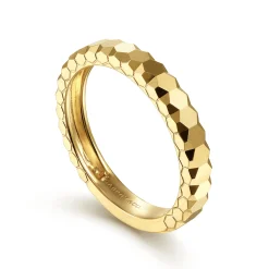 Discount Gabriel & Co. 14K Yellow Gold Ring Hexagon Stackable Ring