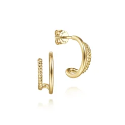 Online Gabriel & Co. 14K Yellow Gold Rope Split J Shape Stud Earrings