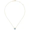 Discount Gabriel & Co. 14K Yellow Gold Round Blue Topaz Pendant Necklace with Bujukan Bead Halo