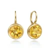 Hot Gabriel & Co. 14K Yellow Gold Round Citrine Earrings With Flower Pattern J-Back