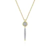 Hot Gabriel & Co. 14K Yellow Gold Round Cluster Diamond and Spike Drop Pendant Necklace