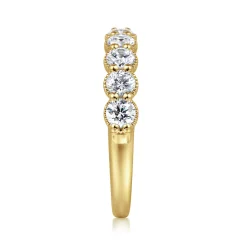 Clearance Gabriel & Co. 14K Yellow Gold Round Diamond Anniversary Band - 1.05 ct