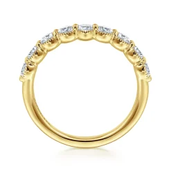 Clearance Gabriel & Co. 14K Yellow Gold Round Diamond Anniversary Band - 1.05 ct