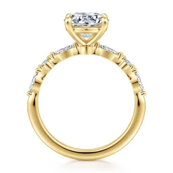 Gabriel & Co. 14K Yellow Gold Round Diamond Engagement Ring