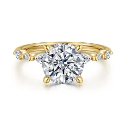 Gabriel & Co. 14K Yellow Gold Round Diamond Engagement Ring