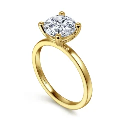 Clearance Gabriel & Co. 14K Yellow Gold Round Diamond Engagement Ring