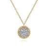 Online Gabriel & Co. 14K Yellow Gold Round Diamond Pave Pendant Necklace with Bujukan Bead Frame