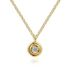 Hot Gabriel & Co. 14K Yellow Gold Round Diamond Pendant Necklace
