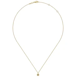 Hot Gabriel & Co. 14K Yellow Gold Round Diamond Pendant Necklace