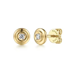 Sale Gabriel & Co. 14K Yellow Gold Round Diamond Stud Earrings